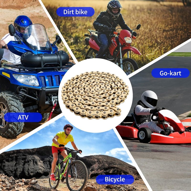 Belleone 520 Gold Motorcycle Chain 112 Links with Chain Breaker, 520 Standard Roller Chain with 5 Connecting Master Links - Image 5